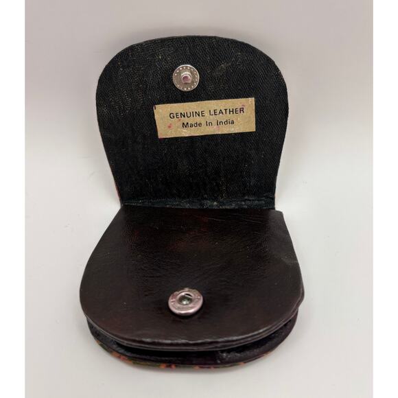 Hand Tooled Embossed Genuine Leather Made in India Coin Purse 
Snap Closure - Picture 3 of 7